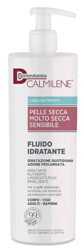 DERMOVITAMINA CALMILENE FLUIDO IDRATANTE PER PELLE SECCA, MOLTO SECCA E SENSIBILE 500 ML - Farmadott.it