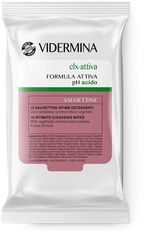 VIDERMINA CLX ATTIVA 15 SALVIETTE INTIME DETERGENTI - Farmadott.it