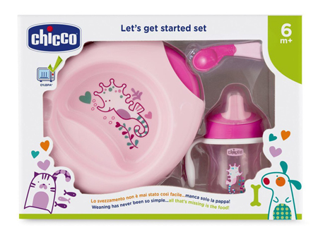 CHICCO SET PAPPA 6M+ ROSA CON CUCCHIAIO ROSA - Farmadott.it