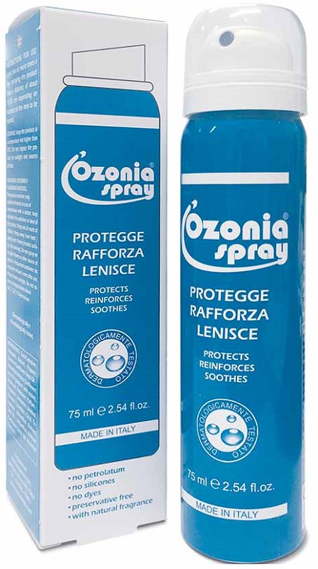 OZONIA SPRAY A BASE DI OLIO OZONIZZATO PER CUTE E MUCOSE ARROSSATE INFIAMMATE DISTROFICHE SENSIBILI 75 ML - Farmadott.it