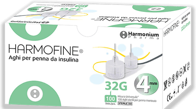 AGO HARMOFINE PENNA DA INSULINA GAUGE 32 4MM 100 PEZZI - Farmadott.it