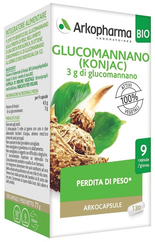 ARKO CAPSULE GLUCOMANNANO BIO 130 CAPSULE - Farmadott.it