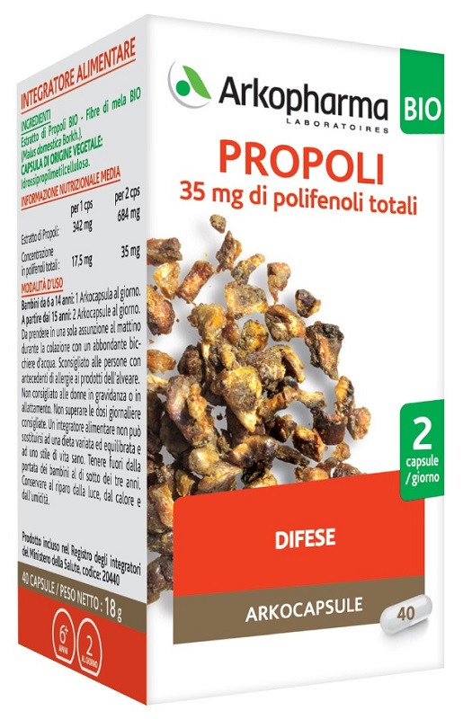 ARKOPHARMA PROPOLI BIO 40 CAPSULE - Farmadott.it