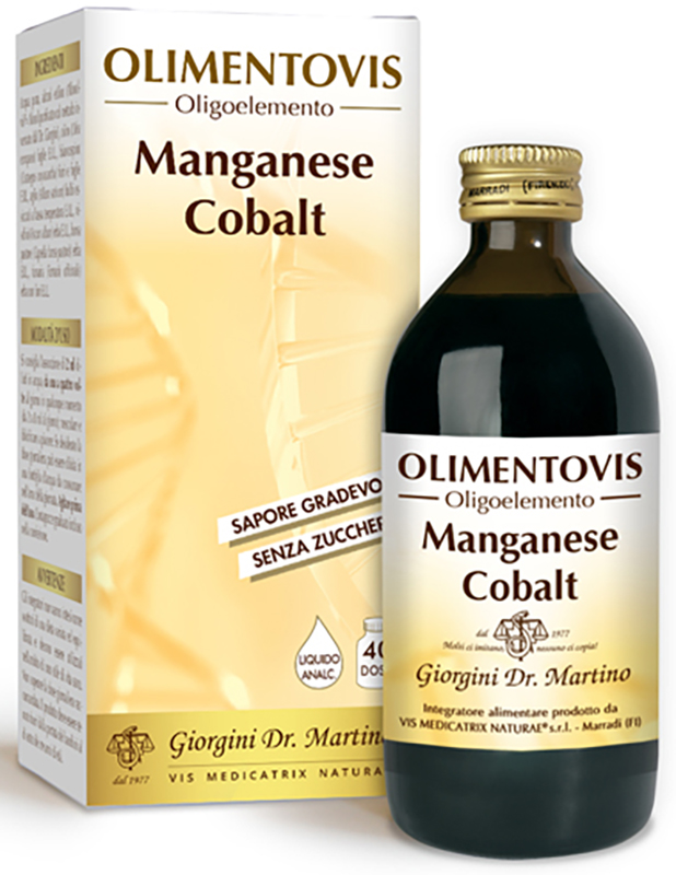 OLIMENTOVIS OLIGOELEMENTO MANGANESE COBALT LIQUIDO ANALCOLICO SENZA ZUCCHERI 200 ML 40 DOSI - Farmadott.it