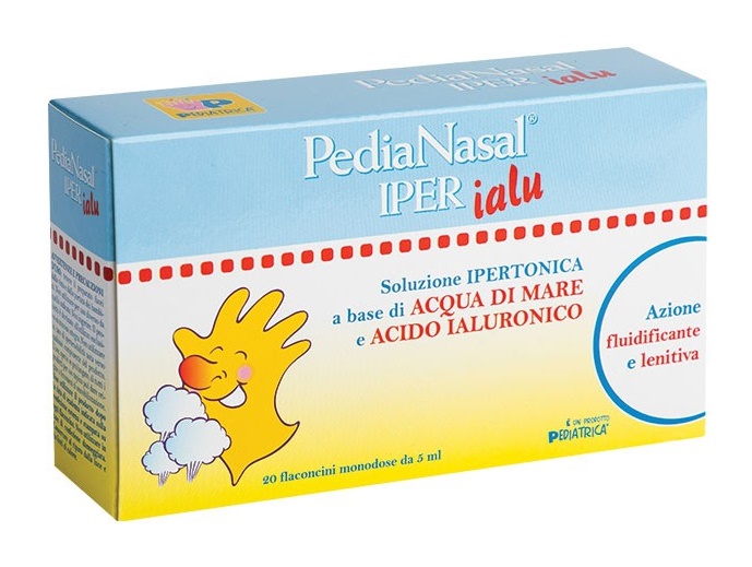 PEDIANASAL IPER SOLUZIONE IPERTONICA CON ACIDO IALURONICO 20 FLACONCINI MONODOSE DA 5 ML - Farmadott.it