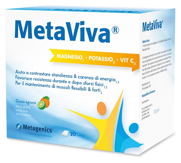 METAVIVA MAGNESIO POTASSIO VITAMINA C 20 BUSTINE - Farmadott.it