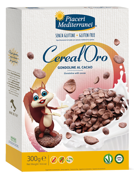 PIACERI MEDITERRANEI CEREALORO GONDOLINE CACAO 300 G - Farmadott.it