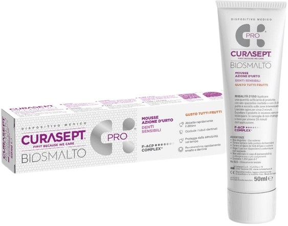 CURASEPT BIOSMALTO MOUSSE DENTI SENSIBILI 50 ML - Farmadott.it