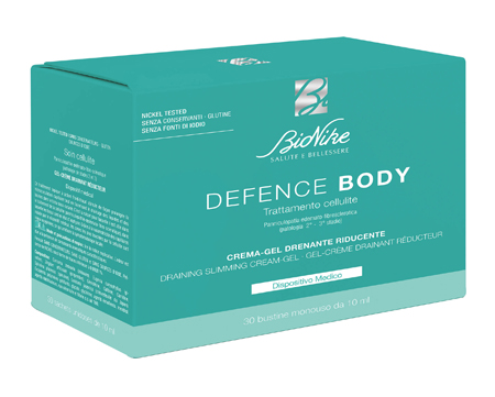 DEFENCE BODY TRATTAMENTO CELLULITE CREMA GEL DRENANTE RIDUCENTE 30 BUSTINE DA 10 ML - Farmadott.it