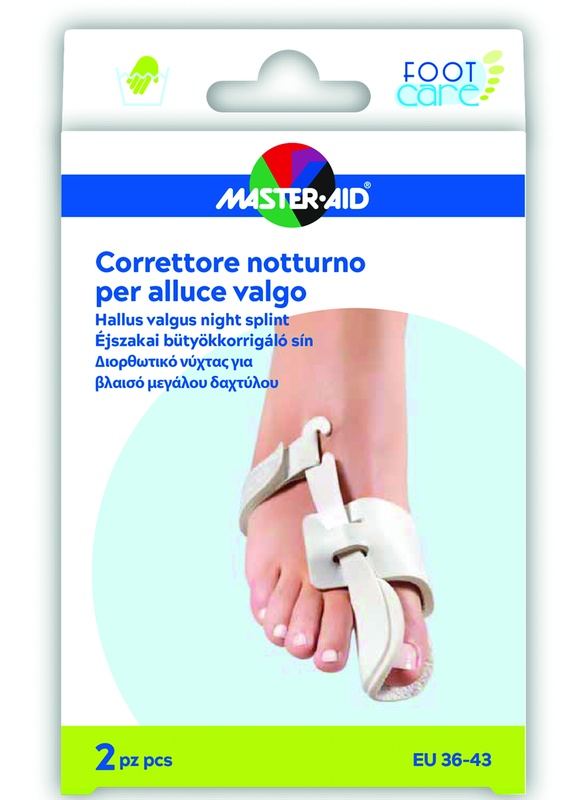 CORRETTORE NOTTE ALLUCE VALGO MASTER-AID FOOTCARE 36-43 2 PEZZI D10 - Farmadott.it