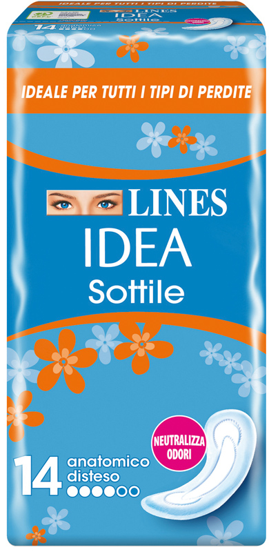 LINES IDEA ASSORBENTE SOTTILE DISTESO ANATOMICO 14 PEZZI - Farmadott.it