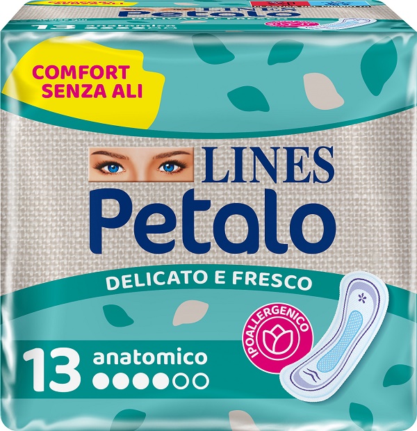 LINES PETALO BLU ASSORBENTE ANATOMICO 13 PEZZI - Farmadott.it