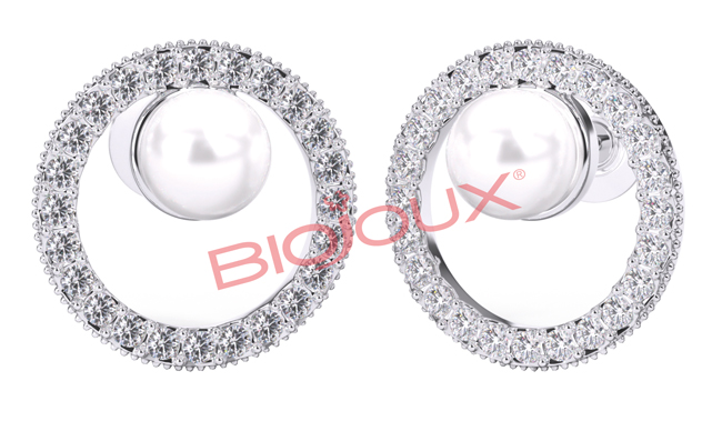 ORECCHINI POST FORATURA PEARL IN CRYSTAL CIRCLE BJT985 - Farmadott.it