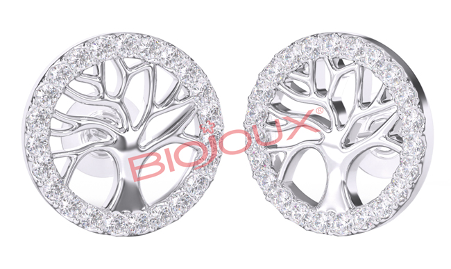ORECCHINI POST FORATURA TREE OF LIFE WITH CRYSTALS BJT994 - Farmadott.it