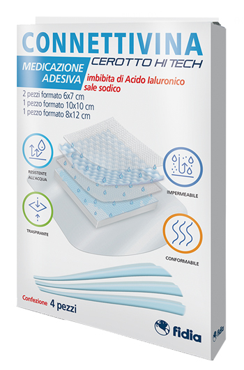 CEROTTO CONNETTIVINA HITECH 4 MISURE MISTE 2 PEZZI 6 X 7 CM + 1 PEZZO 10 X 10 CM + 1 PEZZO 8 X 12 CM - Farmadott.it