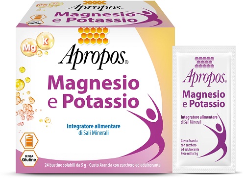 APROPOS MAGNESIO POTASSIO 24 BUSTINE DA 5 G GUSTO ARANCIA - Farmadott.it
