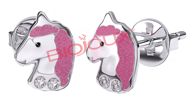 ORECCHINO STERILE BJT701 STS ROSE UNICORN - Farmadott.it
