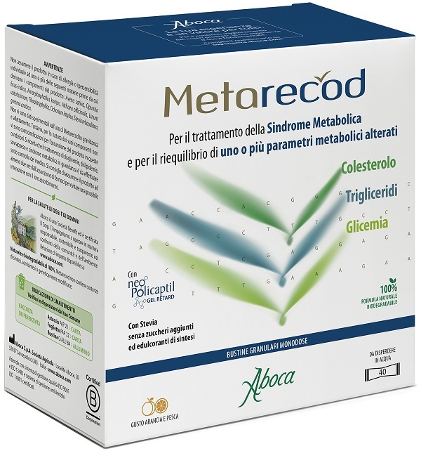 METARECOD 40 BUSTINE GRANULARI X 2,5G GUSTO ARANCIA E PESCA - Farmadott.it