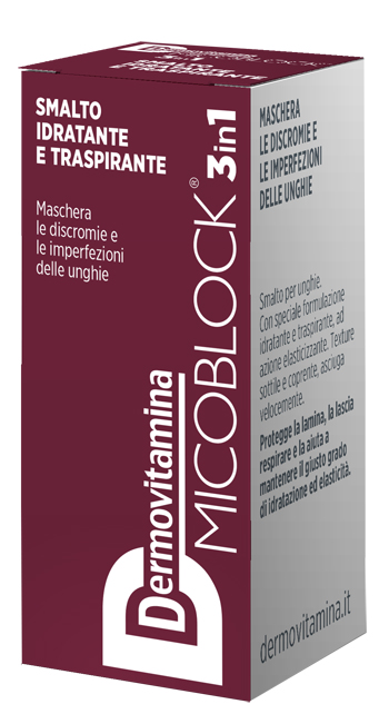DERMOVITAMINA MICOBLOCK 3 IN 1 SMALTO IDRATANTE E TRASPIRANTE BORDEAUX 5 ML - Farmadott.it