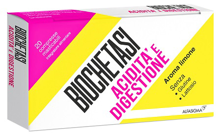 BIOCHETASI ACIDITA' E DIGESTIONE 20 COMPRESSE MASTICABILI AROMA LIMONE - Farmadott.it