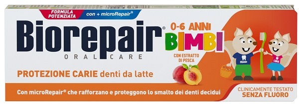 BIOREPAIR ORAL CARE KIDS 0-6 ANNI DENTI DA LATTE DENTIFRICIO CON ESTRATTO DI PESCA 50 ML - Farmadott.it