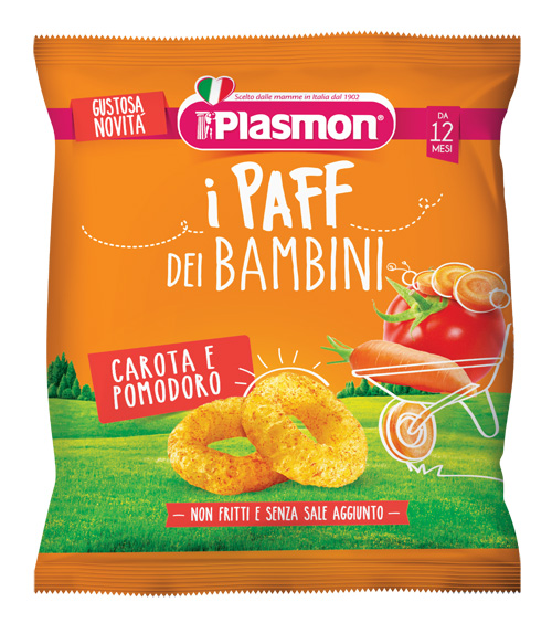 PLASMON DRY SNACK PAFF CAROTA POMODORO 15 G - Farmadott.it