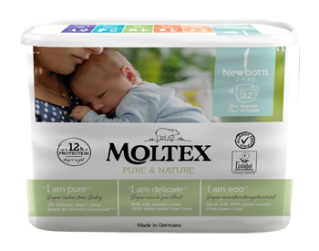 PANNOLINI MOLTEX PURE & NATURE NEW BORN 2-5 KG TAGLIA 1 22 PEZZI - Farmadott.it