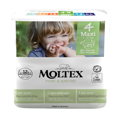 PANNOLINI MOLTEX PURE & NATURE MAXI 7-14 KG TAGLIA 4 29 PEZZI - Farmadott.it