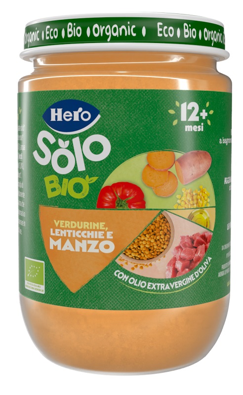 HERO SOLO OMOGENEIZZATO VERDURINE LENTICCHIE MANZO 100% BIO 190 G - Farmadott.it
