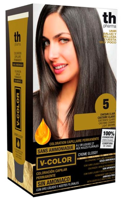 TH PHARMA V COLOR KIT TINTURA SENZA AMMONIACA N 5 CON ORO LIQUIDO - Farmadott.it