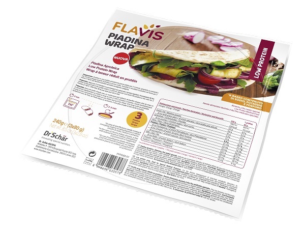 FLAVIS PIADINA WRAP APROTEICA 3 PEZZI DA 80 G - Farmadott.it