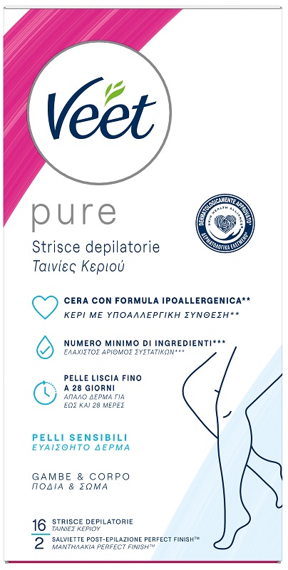 VEET STRISCE CORPO IPOALLERGENICHE 16 PEZZI - Farmadott.it
