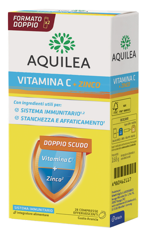 AQUILEA VITAMINA C 14 COMPRESSE EFFERVESCENTI BIPACK - Farmadott.it