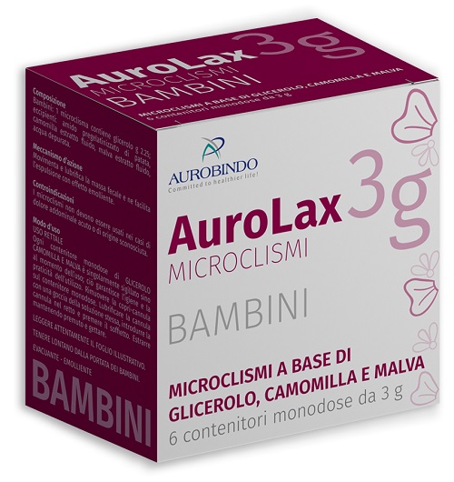 MICROCLISMI PER BAMBINI AUROLAX 6 CONTENITORI 3 G - Farmadott.it