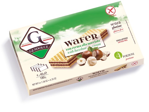 WAFER CON CREMA ALLA NOCCIOLA 4 PORZIONI X 45 G - Farmadott.it
