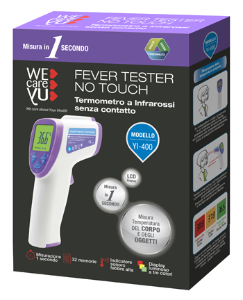 TERMOMETRO A INFRAROSSI SENZA CONTATTO WECAREYU FEVER TESTER NO TOUCH 1 PEZZO - Farmadott.it