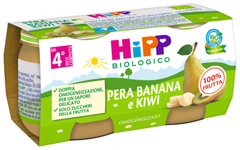 HIPP BIO OMOGENEIZZATO KIWI/BANANA/PERA 2X80 G - Farmadott.it