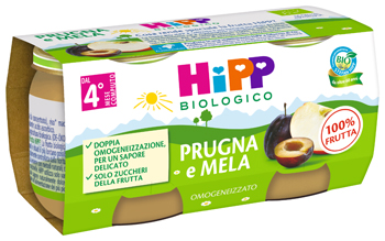 HIPP BIO OMOGENEIZZATO PRUGNA E MELA 2 X 80 G - Farmadott.it