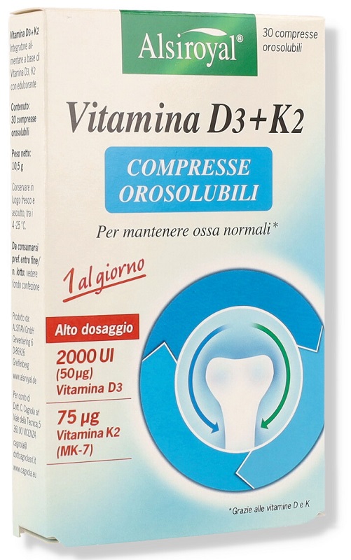ALSIROYAL VITAMINA D3+K2 30 COMPRESSE OROSOLUBILI - Farmadott.it