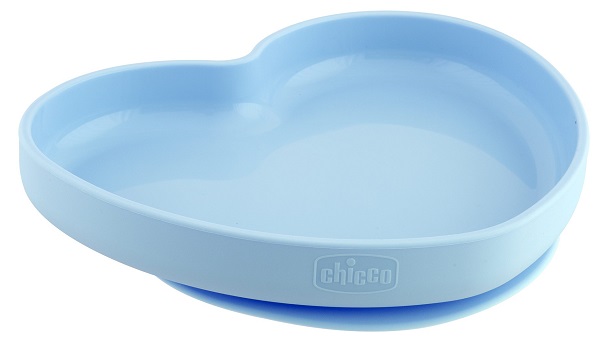 CHICCO PIATTO CUORE VENTOSA SILICONE BLU - Farmadott.it