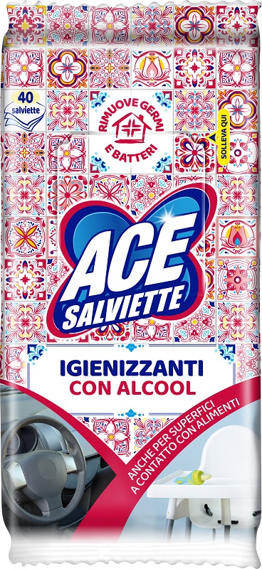 ACE SALVIETTE IGIENIZZANTI ALCOOL 40 PEZZI - Farmadott.it