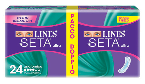 LINES SETA ULTRA ASSORBENTE ANATOMICO 24 PEZZI - Farmadott.it