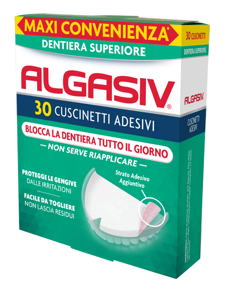 ALGASIV ADESIVO PER PROTESI DENTARIA SUPERIORE 30 PEZZI - Farmadott.it