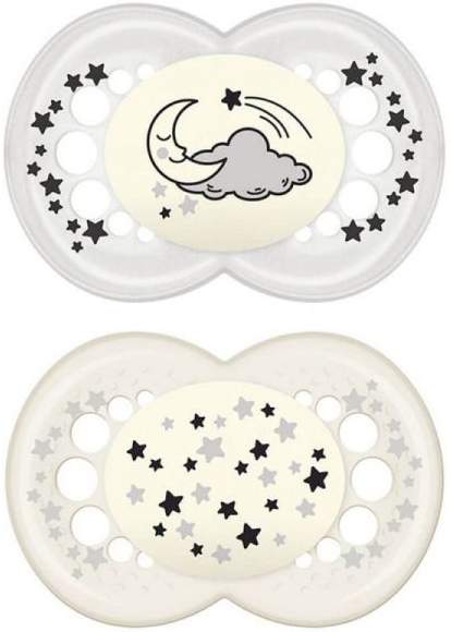 MAM SUCCHIETTO ORIGINAL NIGHT 6+ MESI SILICONE NEUTRO 2 PEZZI - Farmadott.it