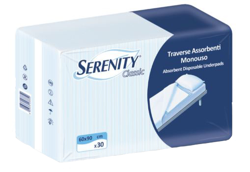 TRAVERSA SALVAMATERASSO PER INCONTINENZA SERENITY RELAX 60X90 CM 30 PEZZI - Farmadott.it