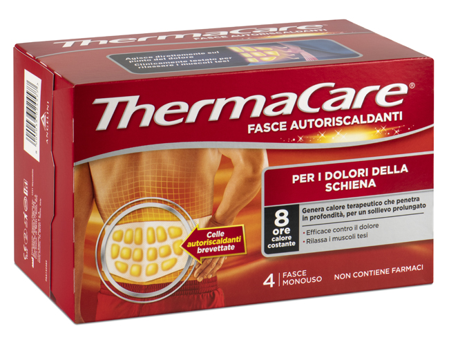 FASCIA AUTORISCALDANTE A CALORE TERAPEUTICO THERMACARE SCHIENA 4 PEZZI - Farmadott.it