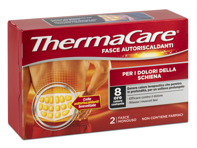 FASCIA AUTORISCALDANTE A CALORE TERAPEUTICO THERMACARE SCHIENA 2 PEZZI - Farmadott.it