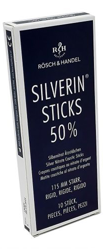 MATITA CAUSTICA SILVERIN NITRATO D'ARGENTO 50% RIGIDA LUNGHEZZA 115 MM 10 PEZZI - Farmadott.it