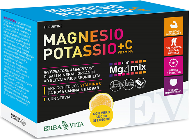 MAGNESIO POTASSIO +C VITAMINA GUSTO LIMONE 20 BUSTINE DA 3,8 G - Farmadott.it