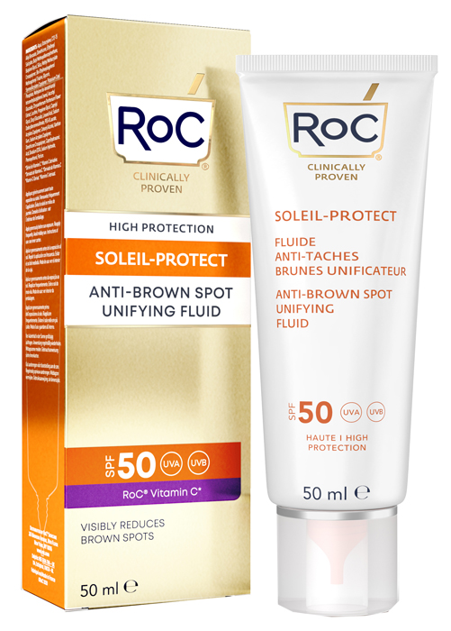 ROC FLUIDO SOLARE VISO SPF 50+ ANTIMACCHIE BRUNE  50 ML - Farmadott.it